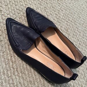 Franco Sarto Navy Leather Flats